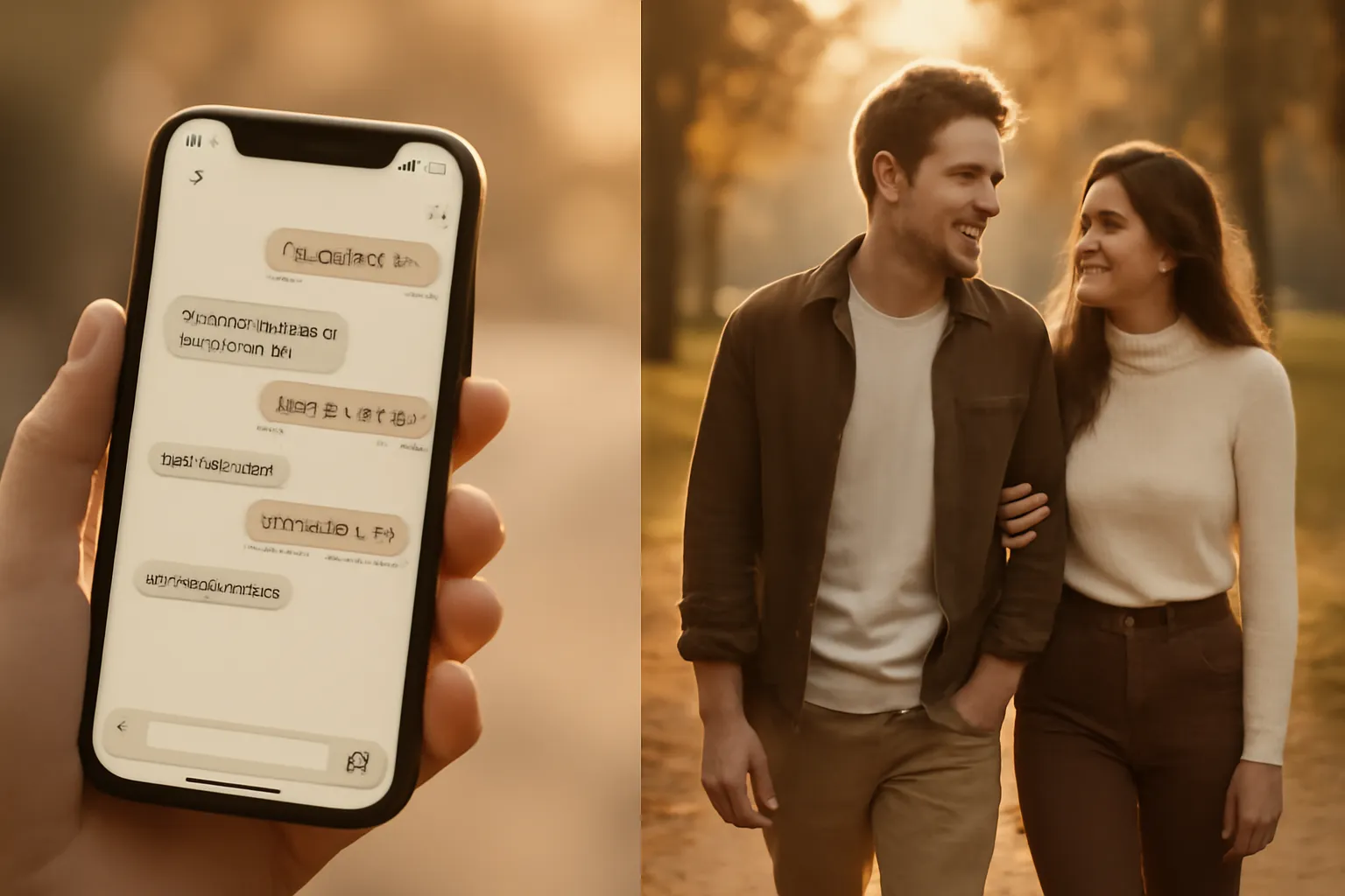 Couple passant de la rencontre virtuelle a la rencontre reelle