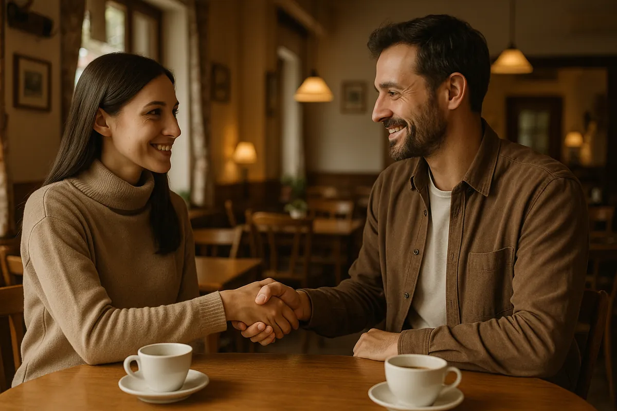 Première rencontre entre deux musulmans dans un café familial à l'étranger