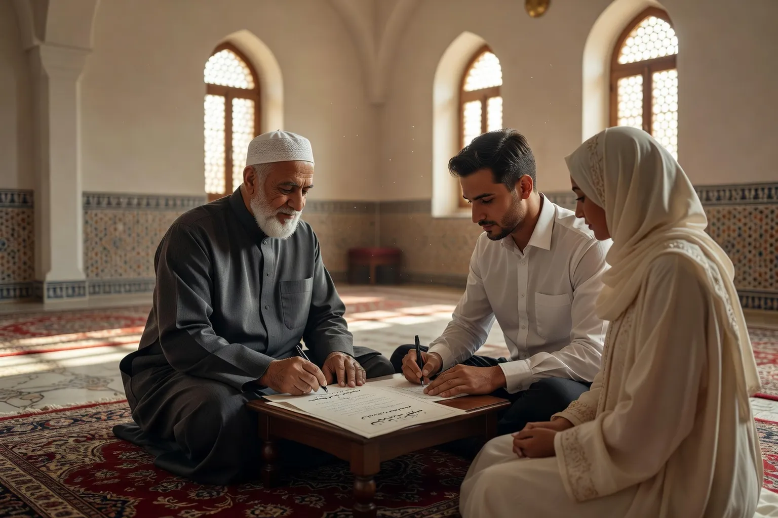 Imam celebrant un nikah dans une mosquee francaise