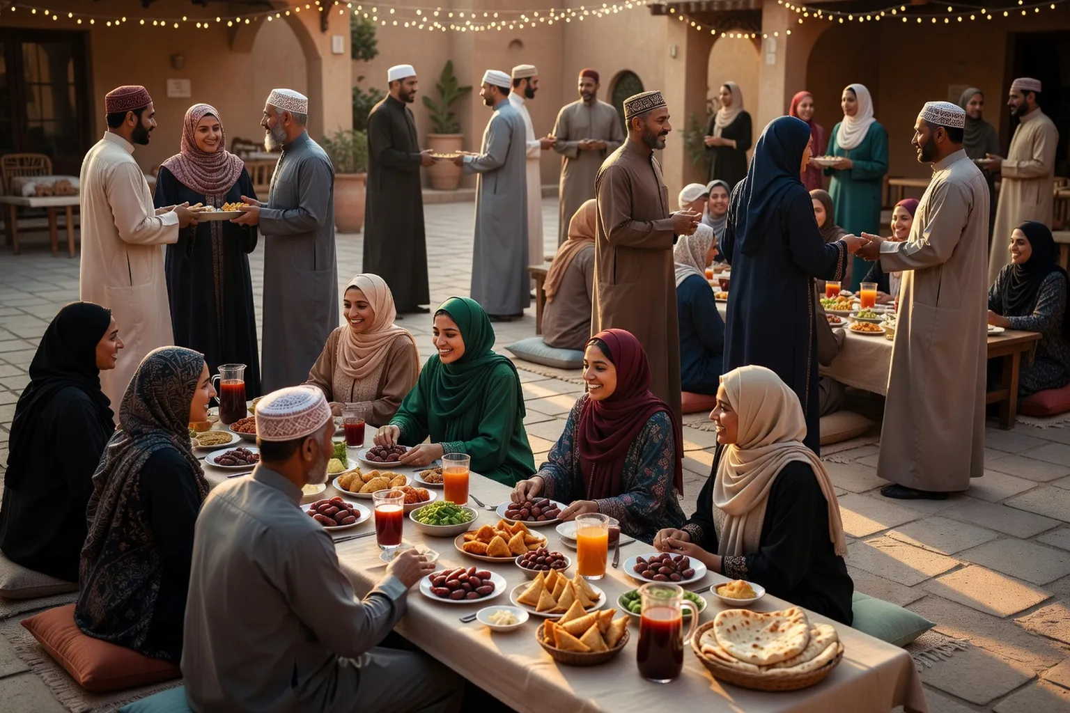 Celibataires musulmans lors d un Iftar communautaire