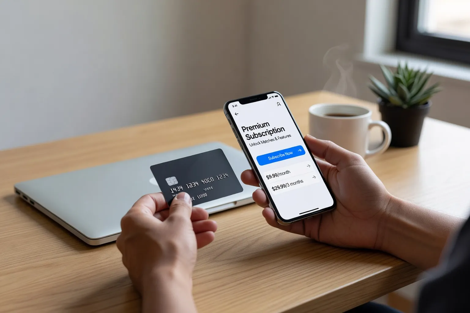 Carte bancaire et smartphone avec abonnement