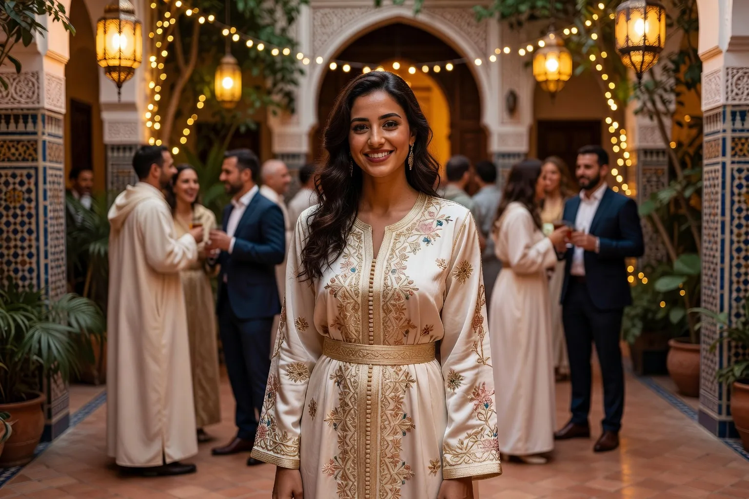 Jeune femme marocaine en caftan moderne