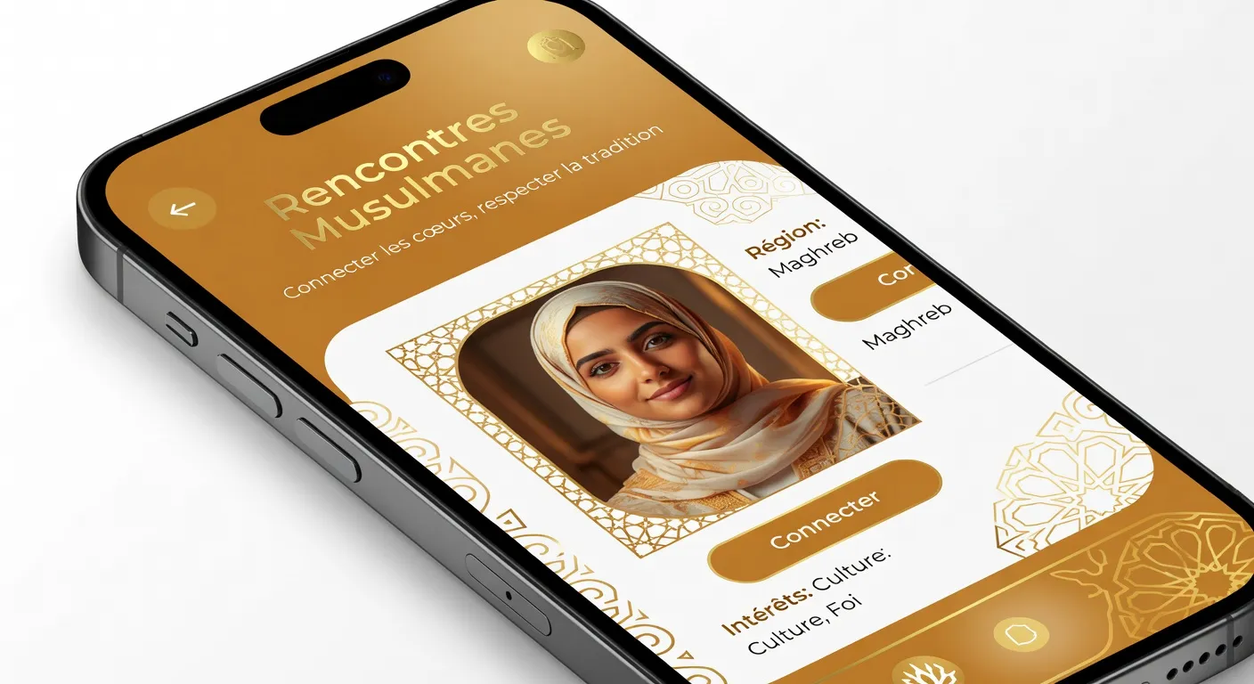 Interface de l'application Mektoube sur smartphone, site de rencontre maghrébin